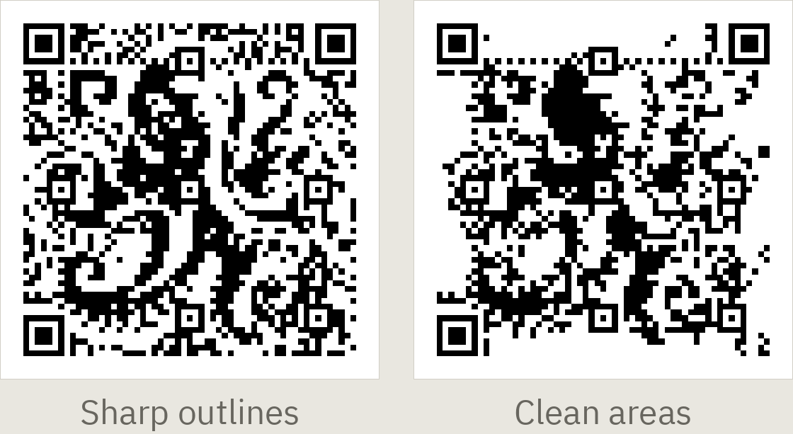Two codes of the octopus from one run: Sharp outlines keeps the edges of its tentacles, Clean areas keeps its shapes and background plainer